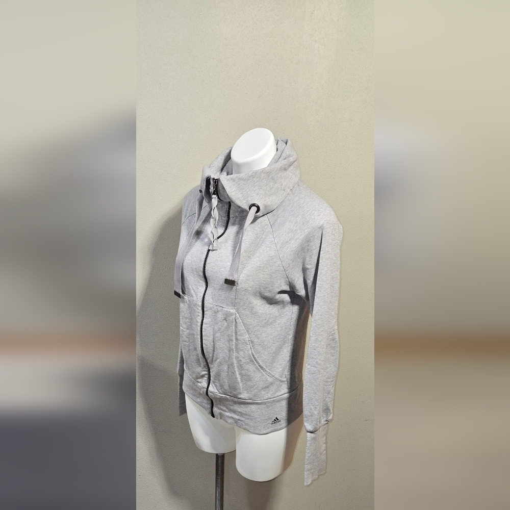 ADIDAS Roll Neck Full Zip Hoodie Sweater Women's Size Medium